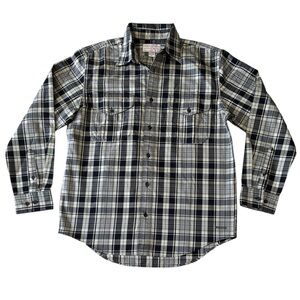 Filson Men’s NWOT Alaskan Guide Black & Cream Plaid Shirt Size Medium NEW